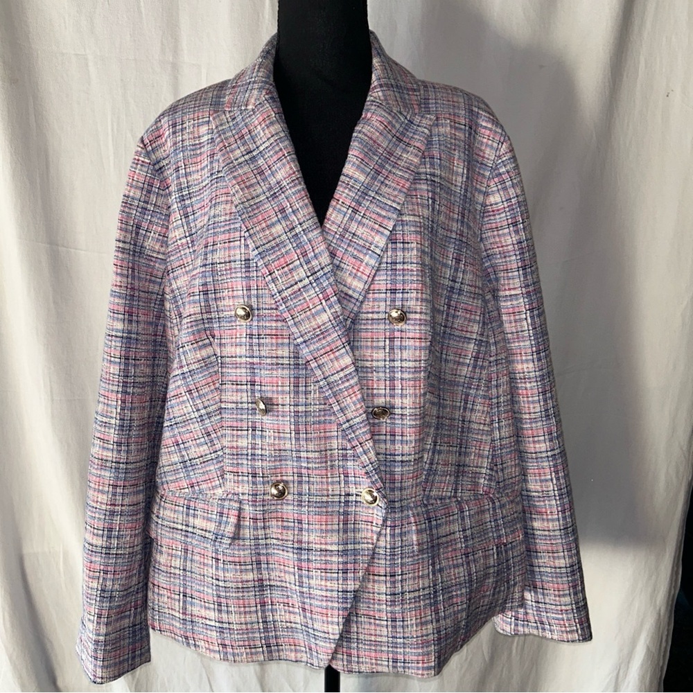 Talbots Multicolor Plaid Blazer NWT 18W